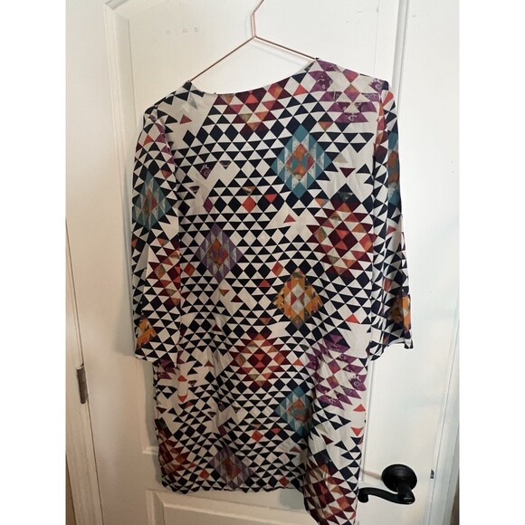 Figue Tunic Dress Size S Aztec 3/4 Sleeve Multi Color 100% Silk $598 - Picture 5 of 5